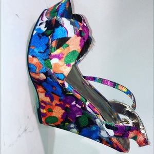Multicolored Wedge Sandal Heel